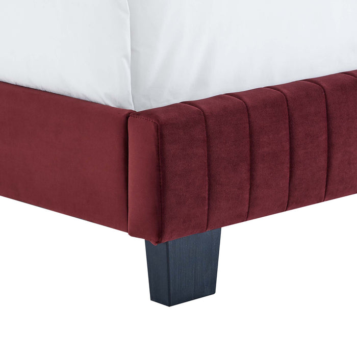 Celine Channel Tufted Performance Velvet King Bed