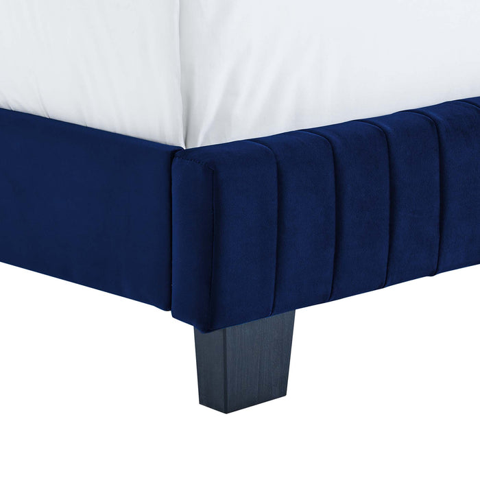 Celine Channel Tufted Performance Velvet King Bed