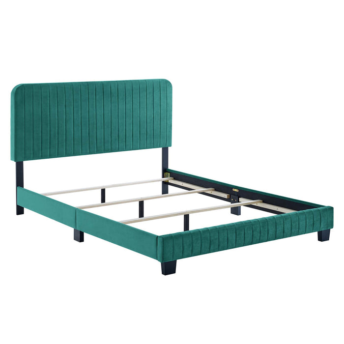 Celine Channel Tufted Performance Velvet King Bed