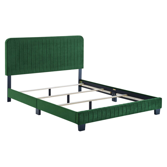 Celine Channel Tufted Performance Velvet Queen Bed