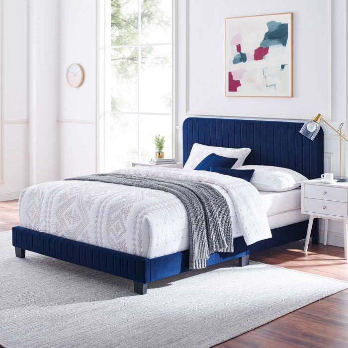 Celine Channel Tufted Performance Velvet Queen Bed