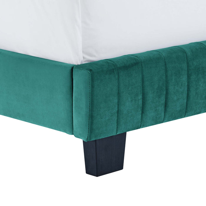 Celine Channel Tufted Performance Velvet Queen Bed