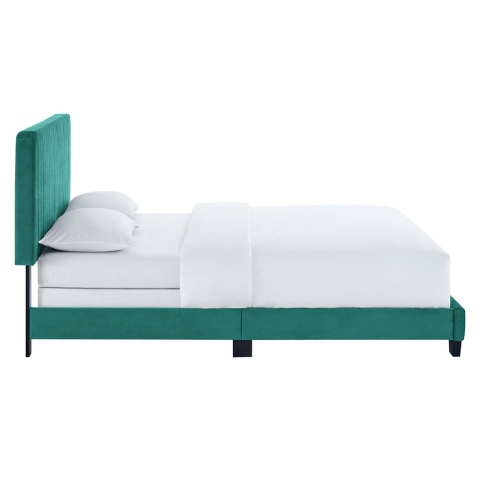 Celine Channel Tufted Performance Velvet Queen Bed