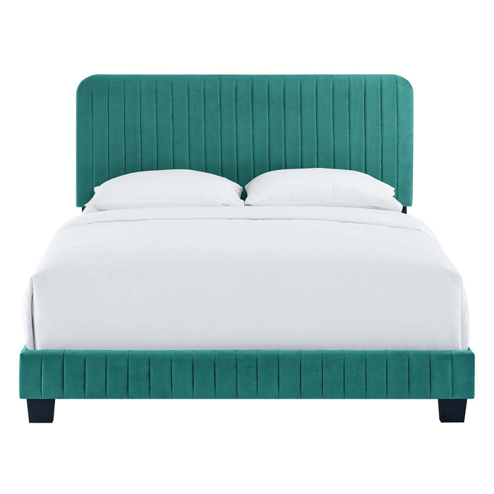 Celine Channel Tufted Performance Velvet Queen Bed