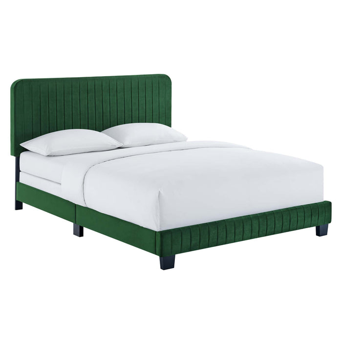 Celine Channel Tufted Performance Velvet Full Bed