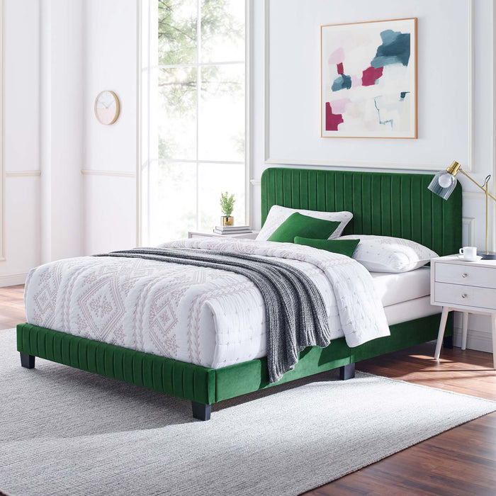 Celine Channel Tufted Performance Velvet Full Bed