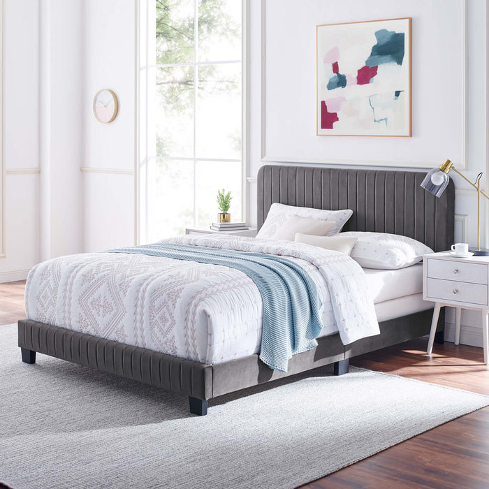 Celine Channel Tufted Performance Velvet Full Bed