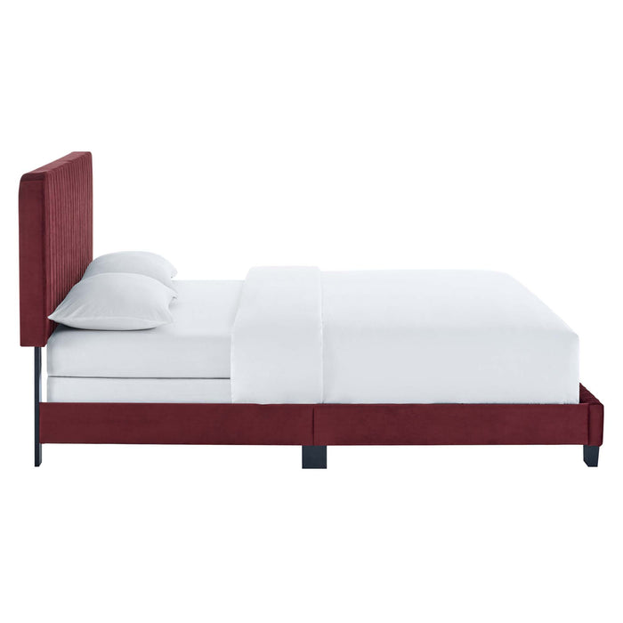 Celine Channel Tufted Performance Velvet Full Bed