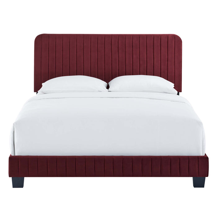 Celine Channel Tufted Performance Velvet Full Bed