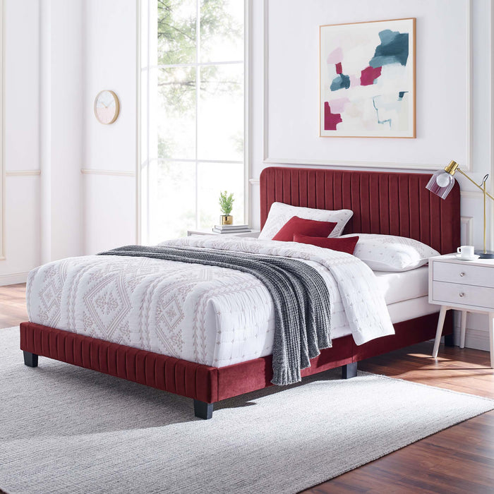 Celine Channel Tufted Performance Velvet Full Bed