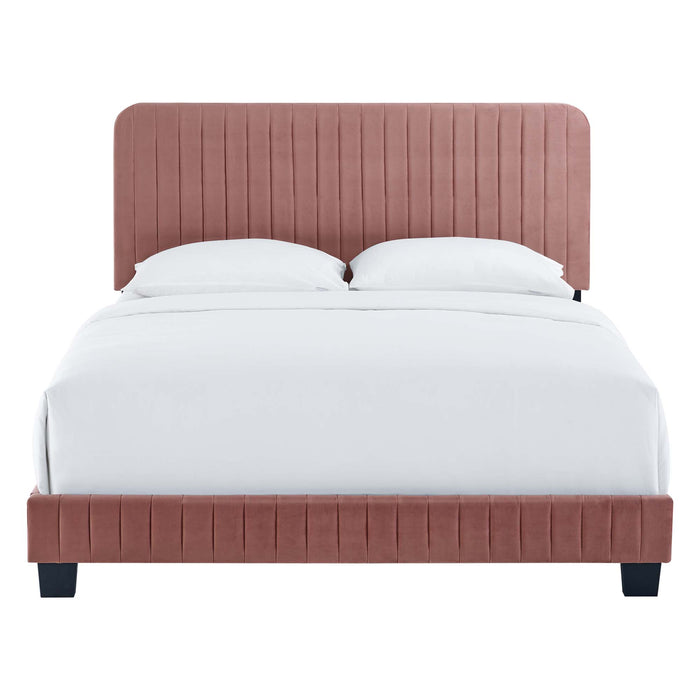 Celine Channel Tufted Performance Velvet Twin Bed