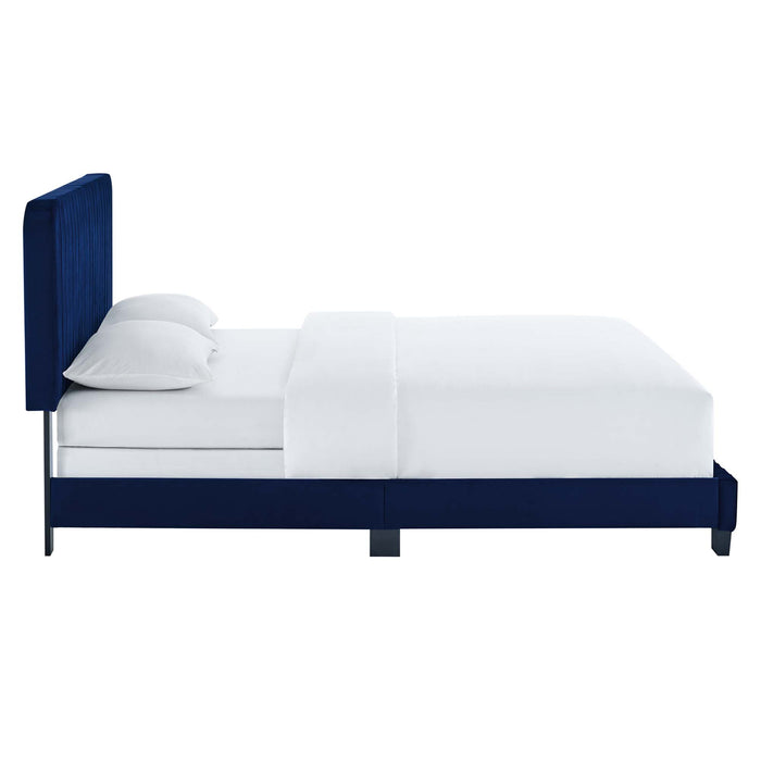 Celine Channel Tufted Performance Velvet Twin Bed