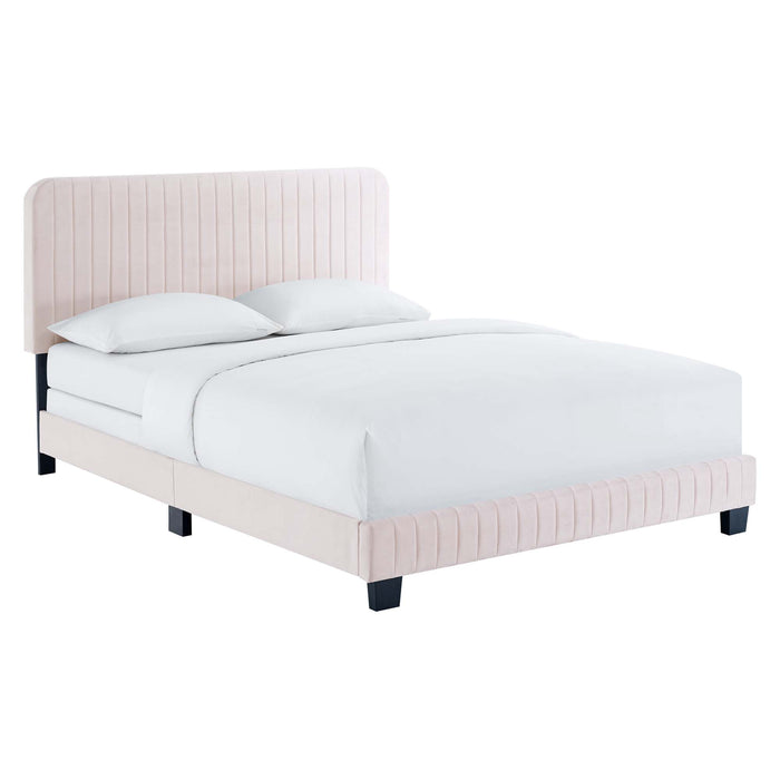 Celine Channel Tufted Performance Velvet Twin Bed