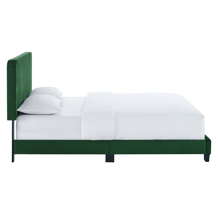 Celine Channel Tufted Performance Velvet King Platform Bed