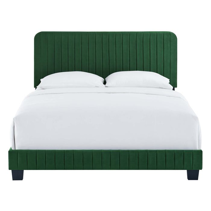 Celine Channel Tufted Performance Velvet King Platform Bed