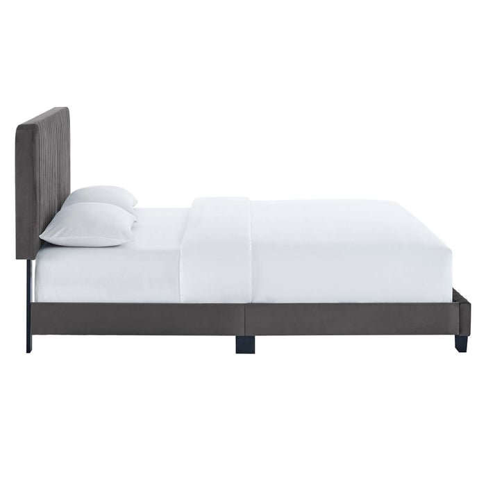 Celine Channel Tufted Performance Velvet King Platform Bed