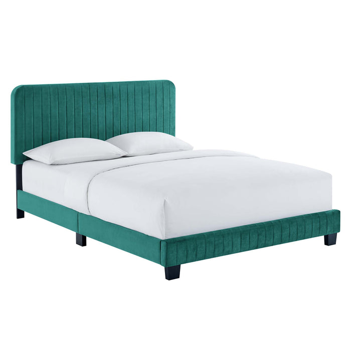 Celine Channel Tufted Performance Velvet King Platform Bed