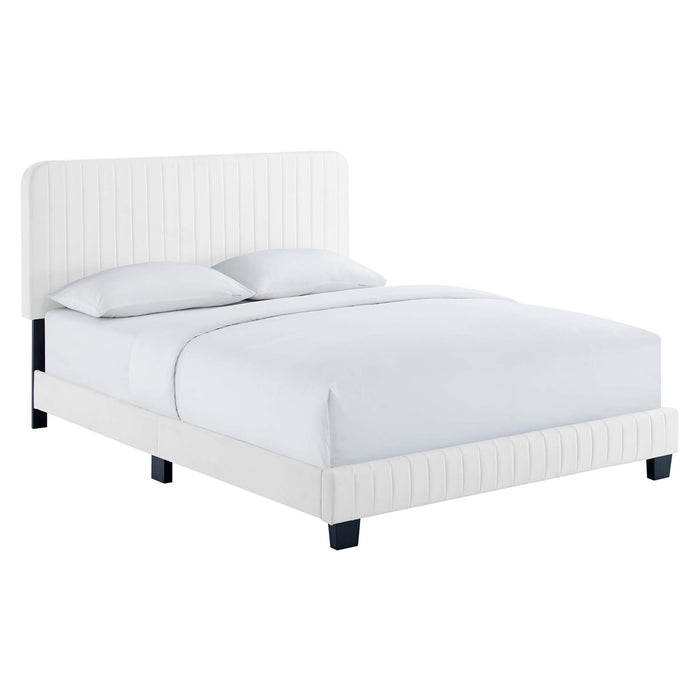 Celine Channel Tufted Performance Velvet King Platform Bed