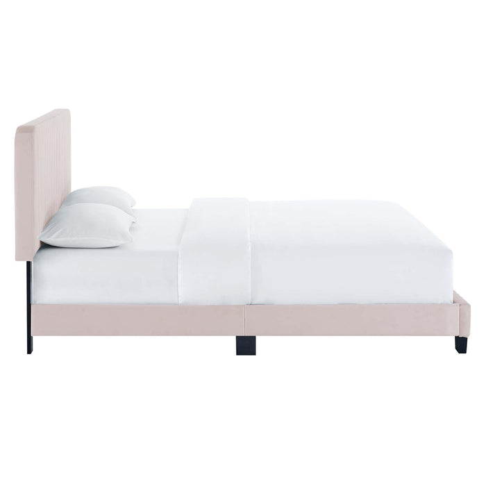 Celine Channel Tufted Performance Velvet Queen Platform Bed