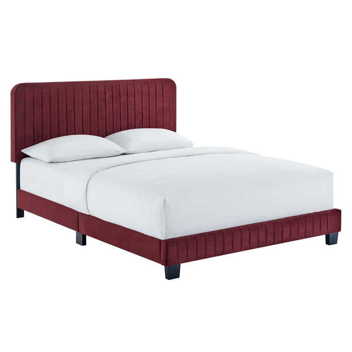 Celine Channel Tufted Performance Velvet Full Platform Bed