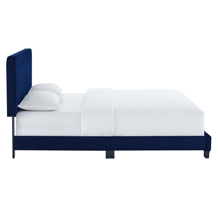 Celine Channel Tufted Performance Velvet Full Platform Bed