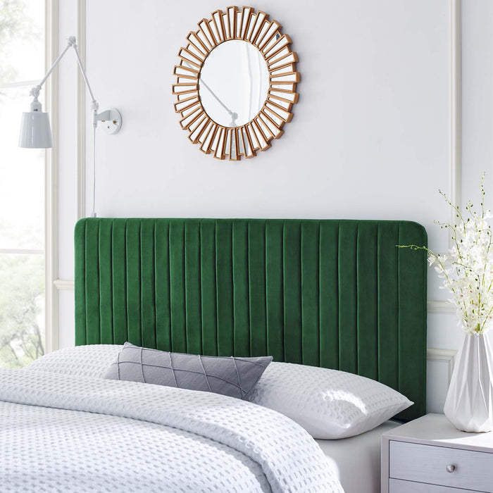 Milenna Channel Tufted Performance Velvet Twin Headboard