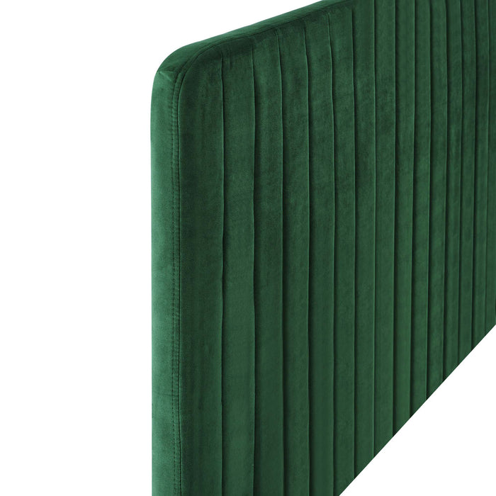 Milenna Channel Tufted Performance Velvet Twin Headboard