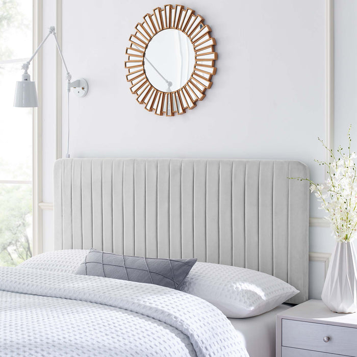 Milenna Channel Tufted Performance Velvet Twin Headboard