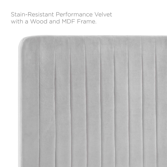 Milenna Channel Tufted Performance Velvet Twin Headboard