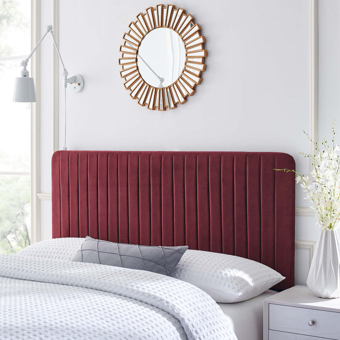 Milenna Channel Tufted Performance Velvet Twin Headboard