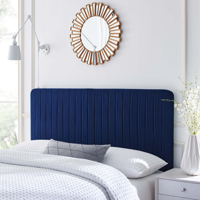 Milenna Channel Tufted Performance Velvet Twin Headboard