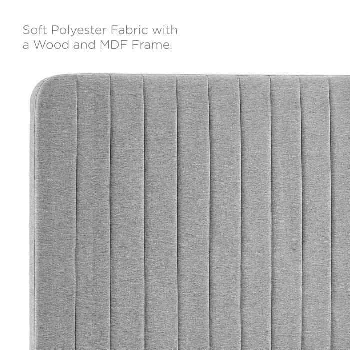 Milenna Channel Tufted Upholstered Fabric Twin Headboard