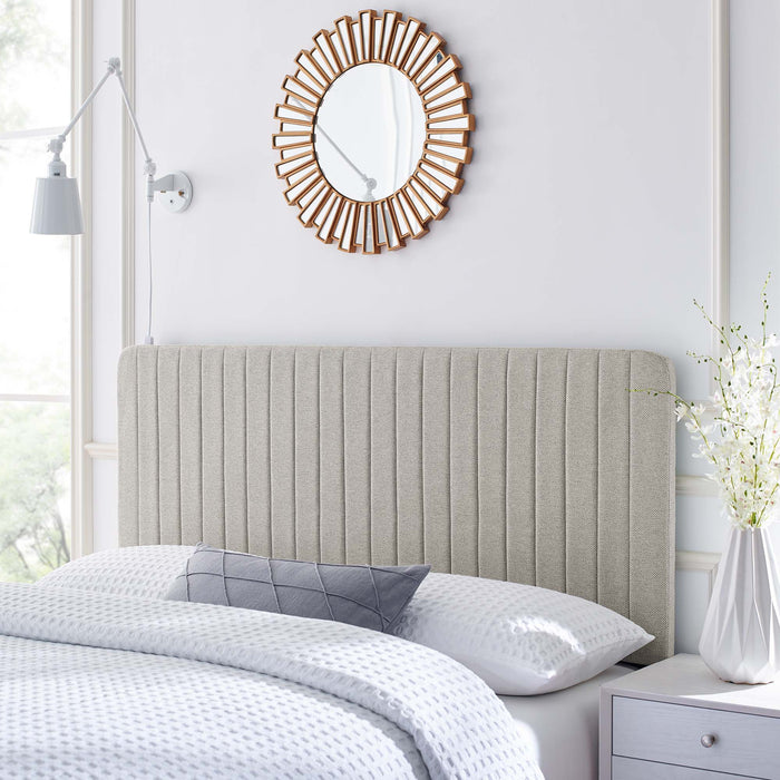 Milenna Channel Tufted Upholstered Fabric Twin Headboard