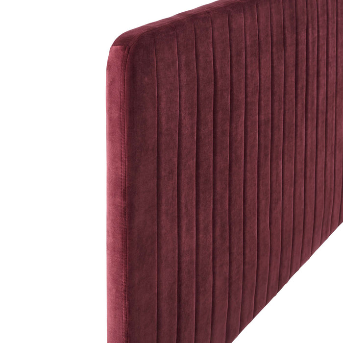 Milenna Channel Tufted Performance Velvet Full/Queen Headboard