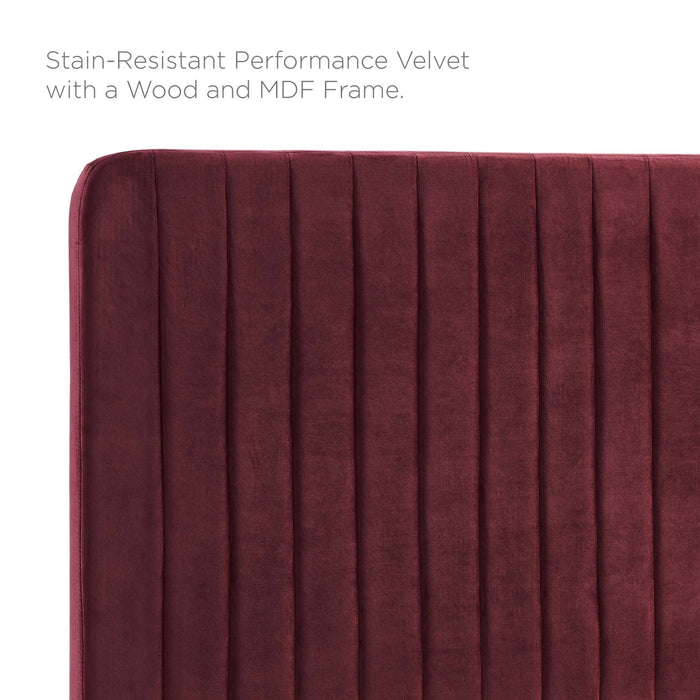 Milenna Channel Tufted Performance Velvet Full/Queen Headboard