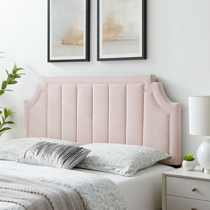 Alyona Channel Tufted Performance Velvet Full/Queen Headboard