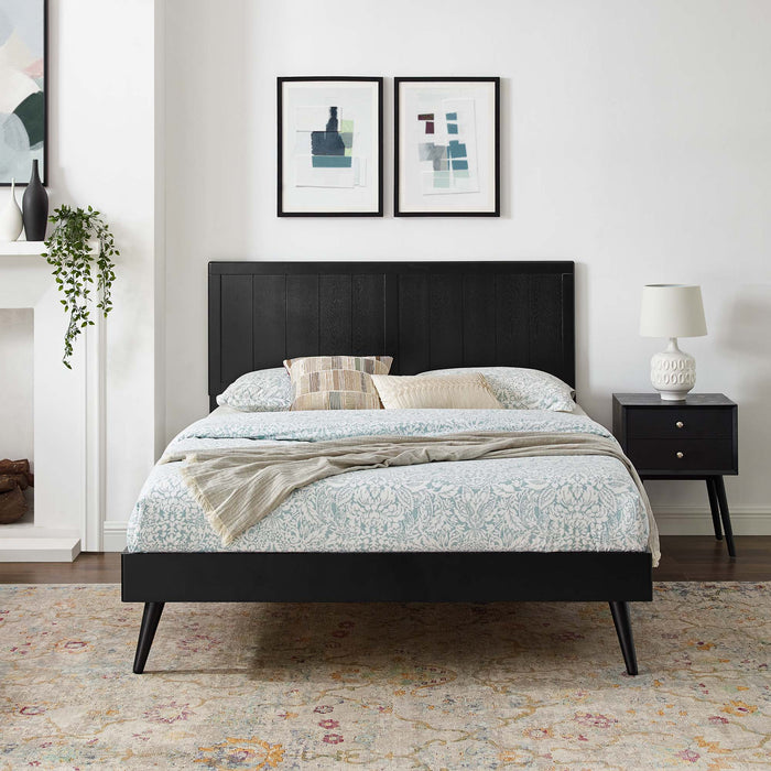 Alana Queen Wood Platform Bed With Splayed Legs