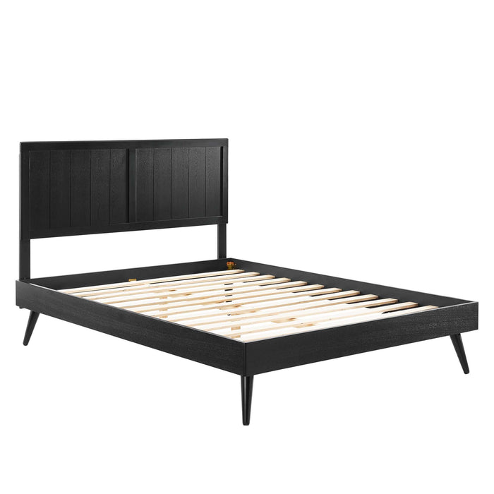 Alana Queen Wood Platform Bed With Splayed Legs