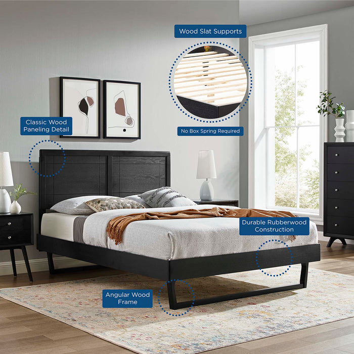 Marlee Queen Wood Platform Bed With Angular Frame