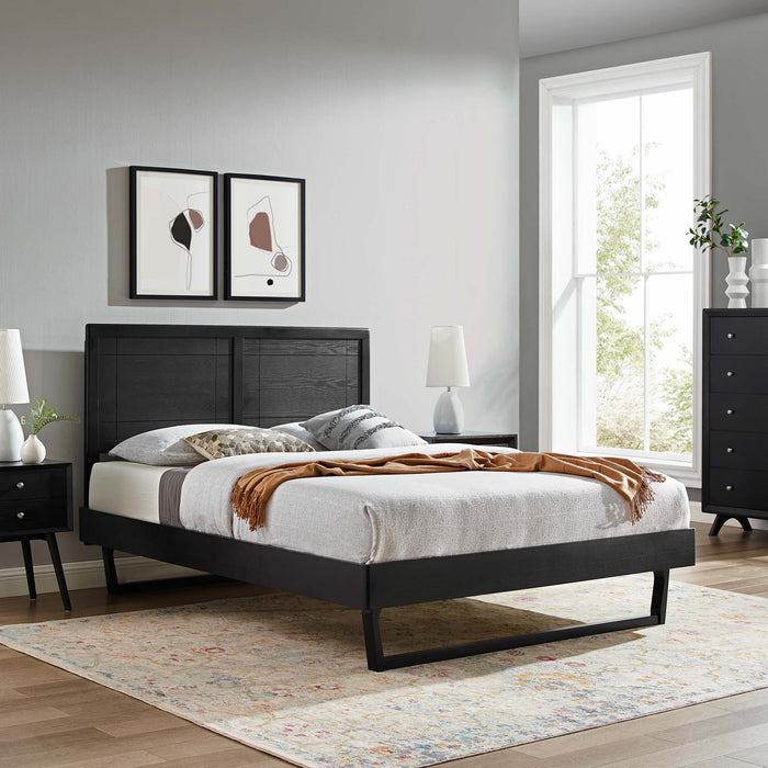 Marlee Queen Wood Platform Bed With Angular Frame