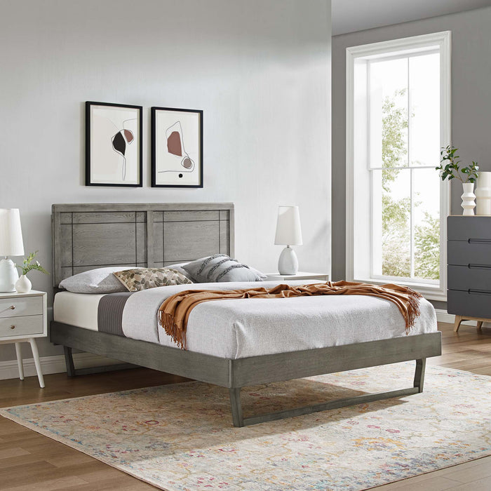 Marlee Queen Wood Platform Bed With Angular Frame