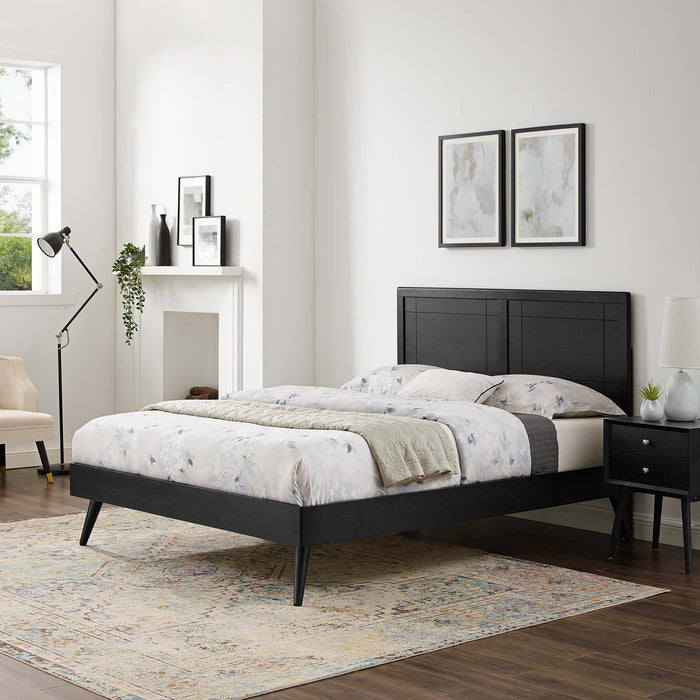 Marlee Queen Wood Platform Bed With Splayed Legs