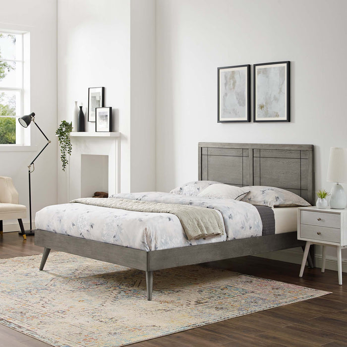 Marlee Queen Wood Platform Bed With Splayed Legs