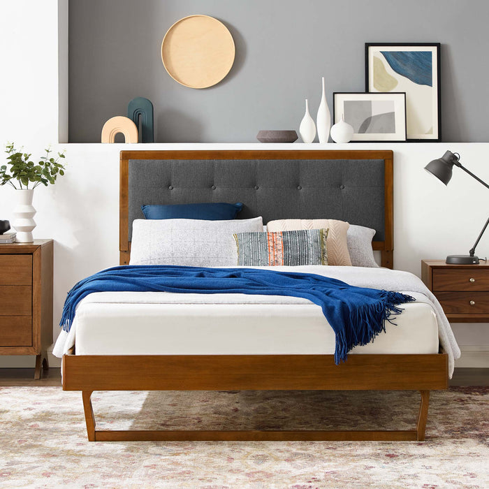 Willow Queen Wood Platform Bed With Angular Frame