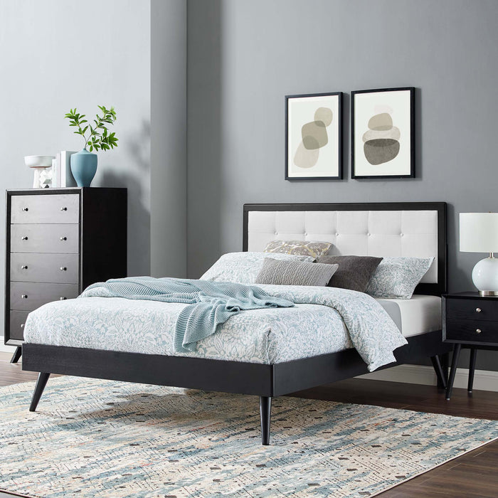 Willow Queen Wood Platform Bed With Splayed Legs