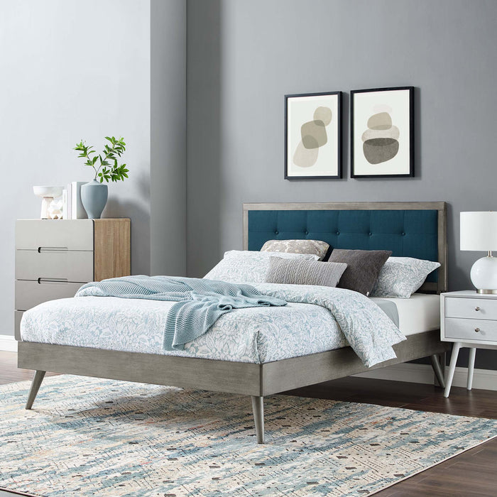 Willow Queen Wood Platform Bed With Splayed Legs