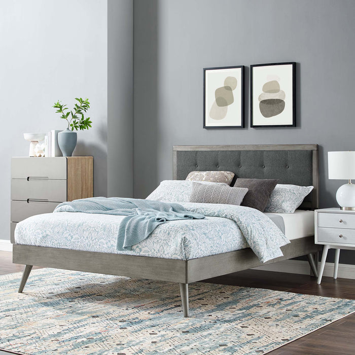 Willow Queen Wood Platform Bed With Splayed Legs