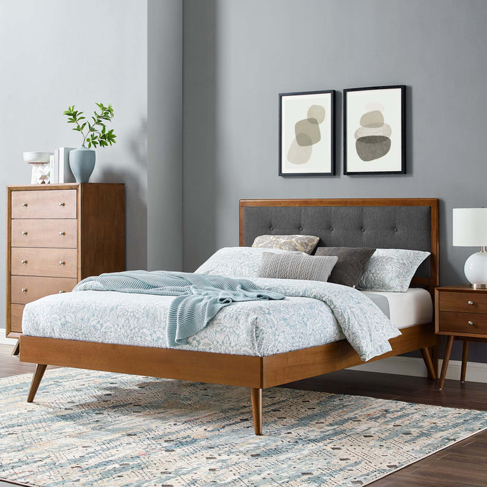 Willow Queen Wood Platform Bed With Splayed Legs