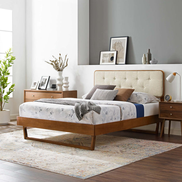 Bridgette Queen Wood Platform Bed With Angular Frame