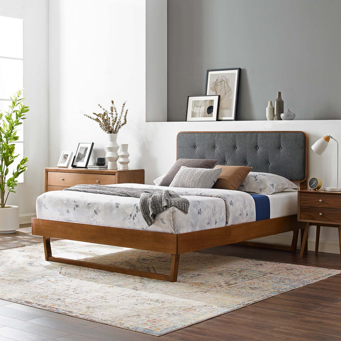 Bridgette Queen Wood Platform Bed With Angular Frame